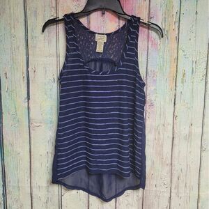 Eyelash couture Navy stripe XS tank top